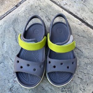 Crocs Bayaband Toddler Sandals Water Friendly Beach Shoes Gray/Green (C7)